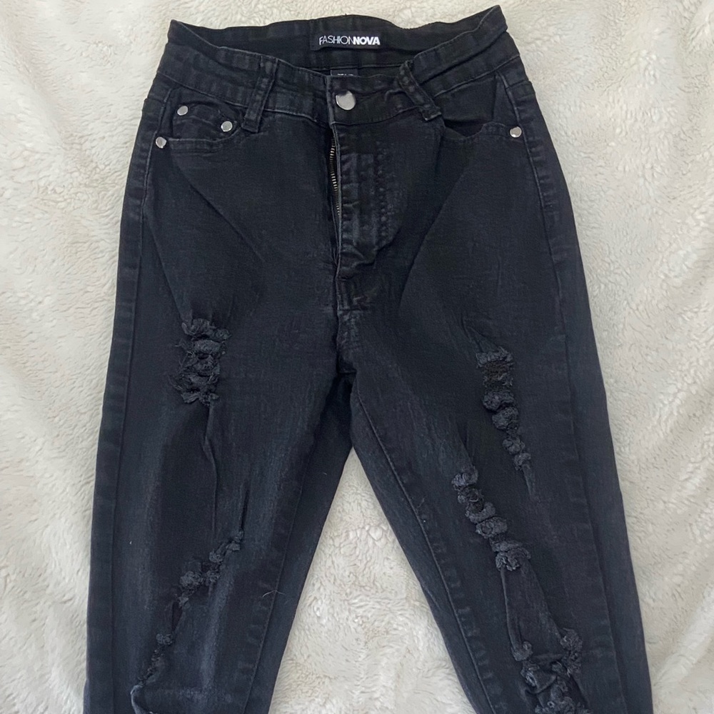 Fashion Nova High Waisted Ripped Jeans